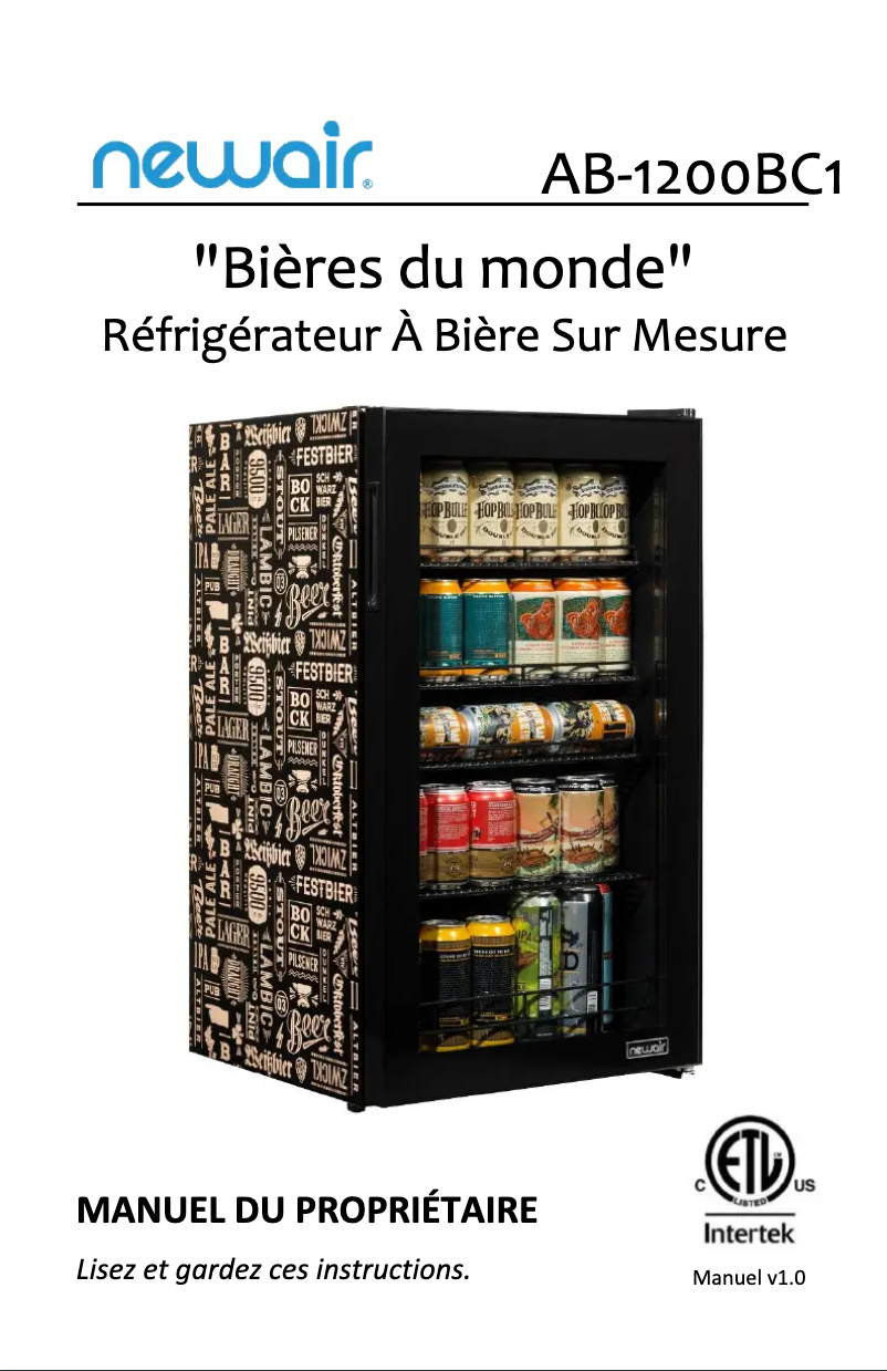 Page n°1 - Manuel utilisateur NewAir AB-1200BC1
