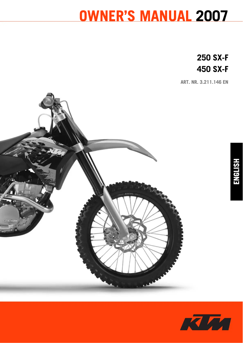 Page n°1 - Manuel utilisateur KTM 505 SX-F (2007)