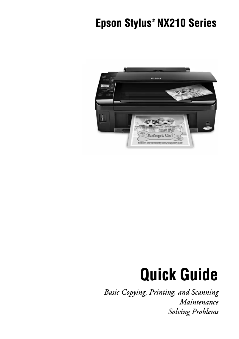 Page 1 de la notice Manuel utilisateur Epson Stylus NX215