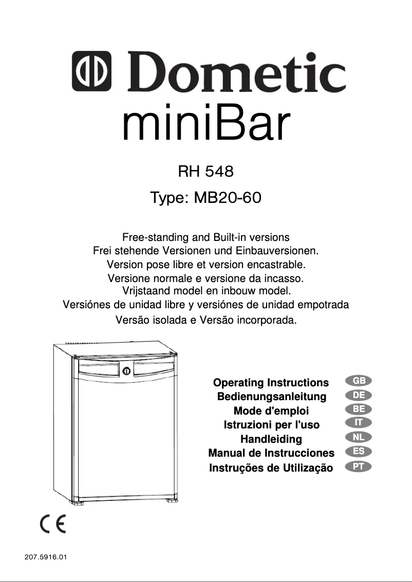 Page 1 de la notice Manuel utilisateur Dometic RH 548 Minibar