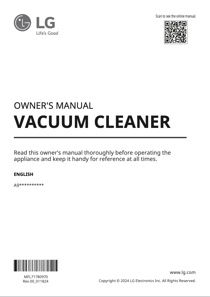 Page n°1 - Manuel utilisateur LG CordZero A926KSM