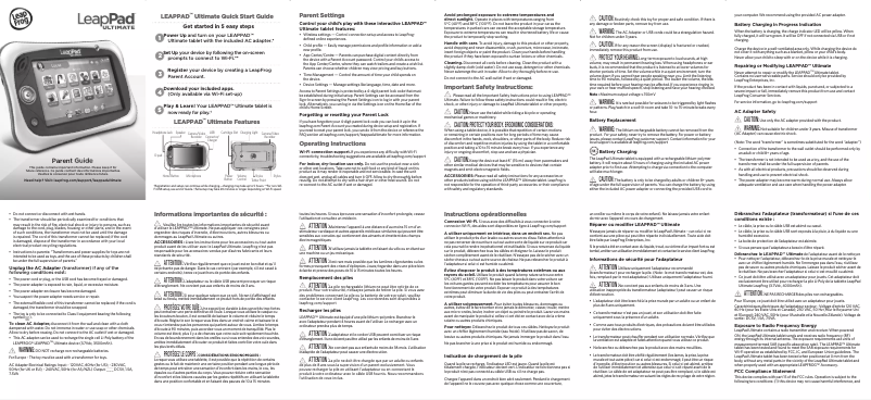 Image de la première page du manuel de l'appareil LeapPad Ultimate
