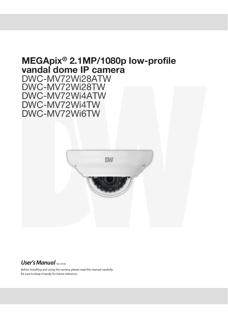 Image de la première page du manuel de l'appareil MegaPix DWC-MV72WI28TW