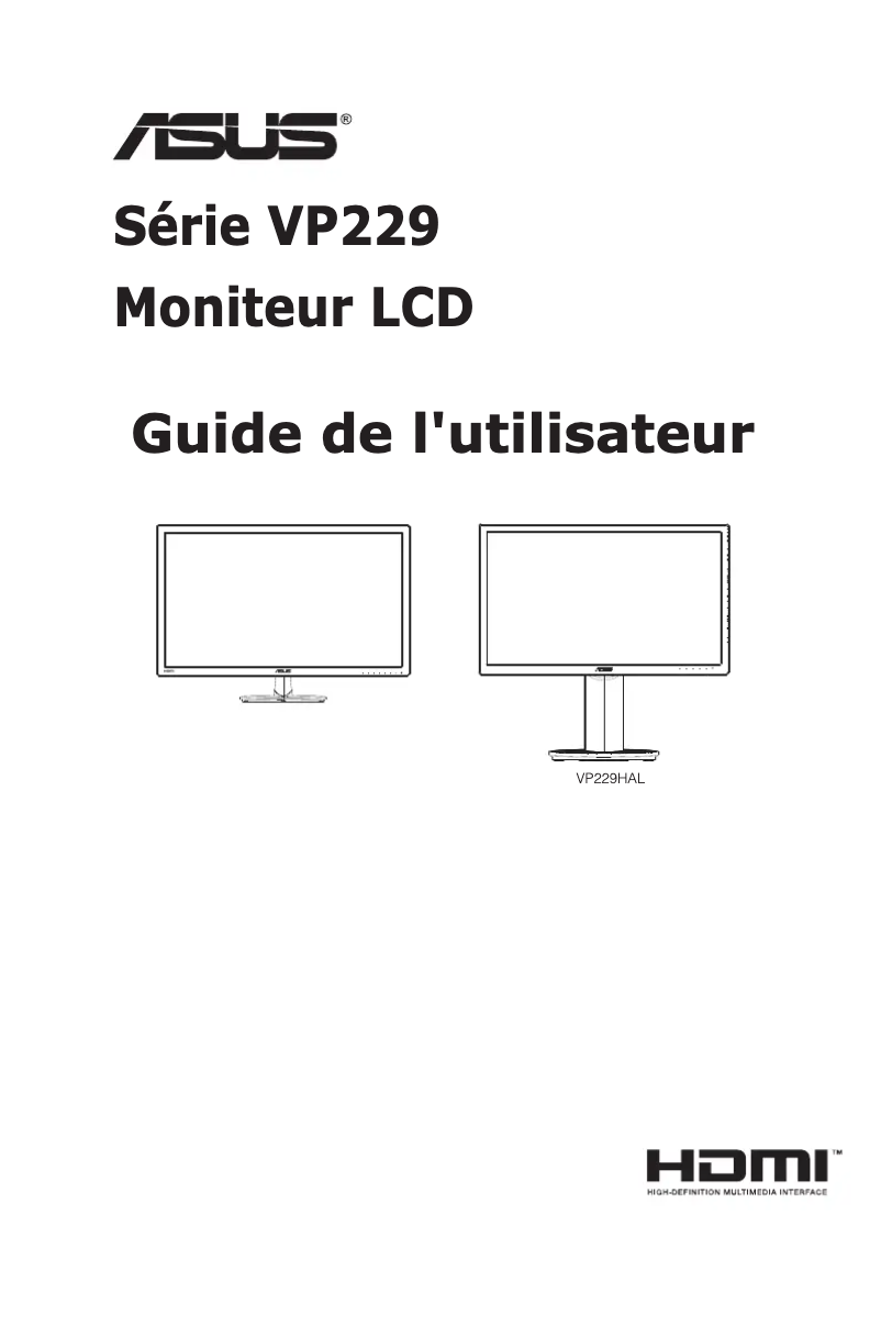 Page n°1 - Manuel utilisateur Asus Vs229ha