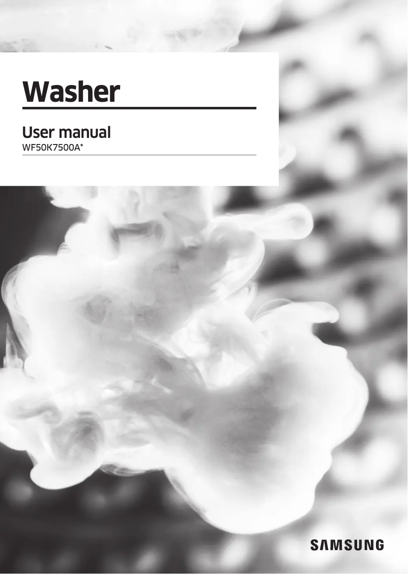 Page 1 de la notice Manuel utilisateur Samsung WF50K7500AV/A2