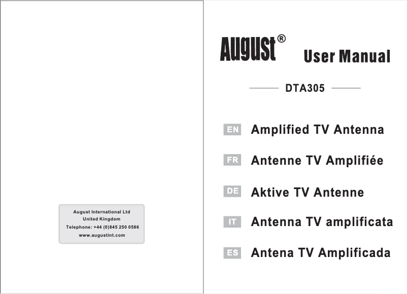 Page 1 de la notice Manuel utilisateur August DTA305