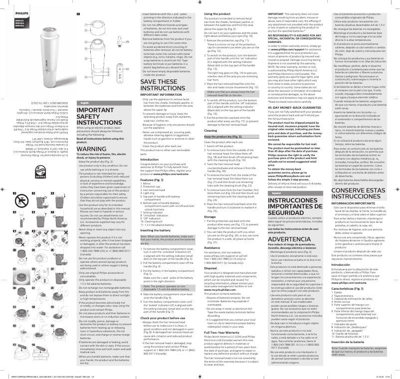 Image de la première page du manuel de l'appareil BRR474