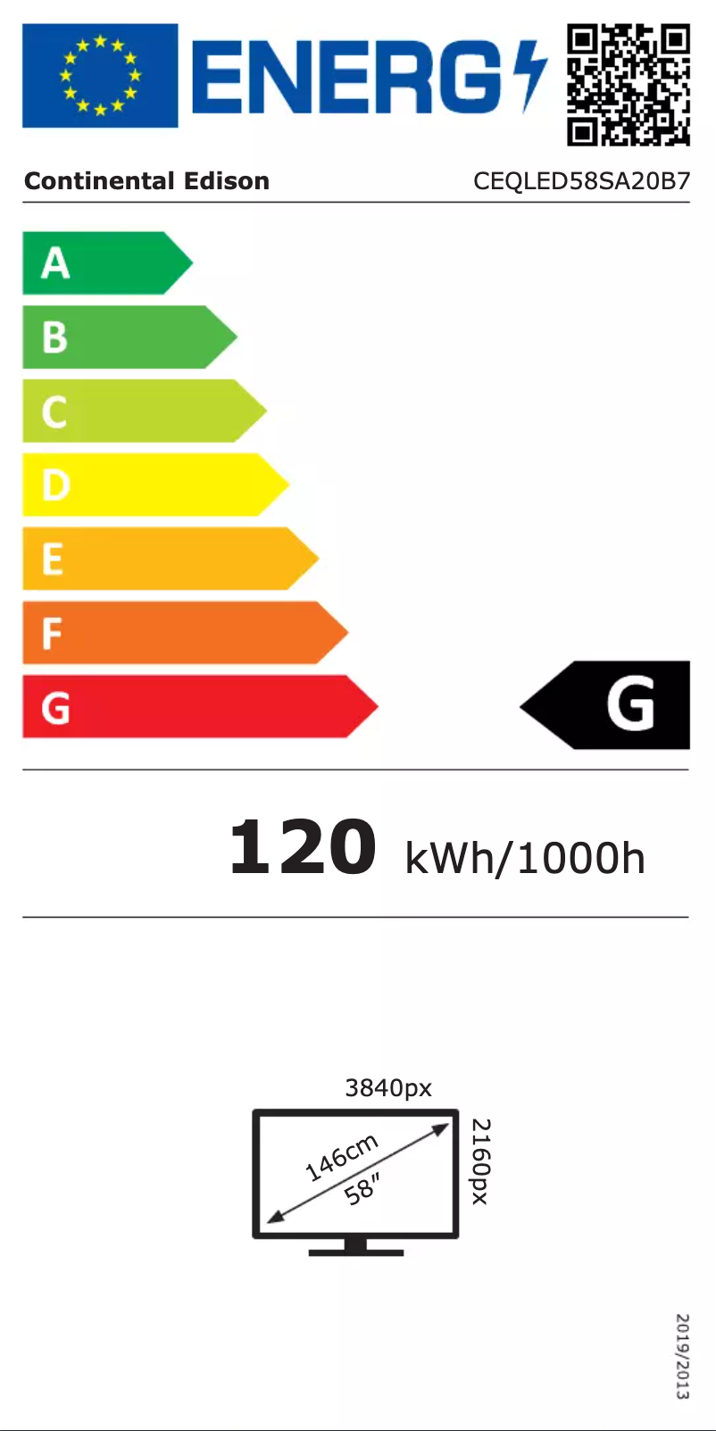 Image de la première page du manuel de l'appareil CEQLED58SA20B7