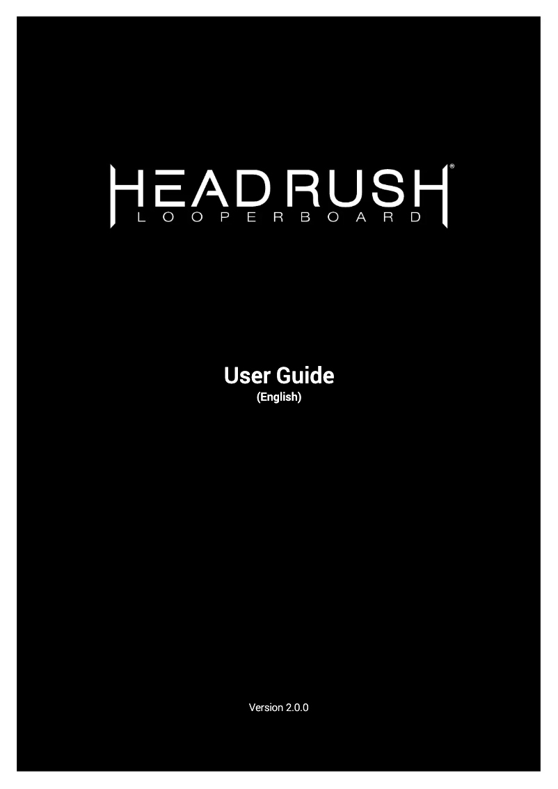 Page 1 de la notice Manuel utilisateur HeadRush Looperboard