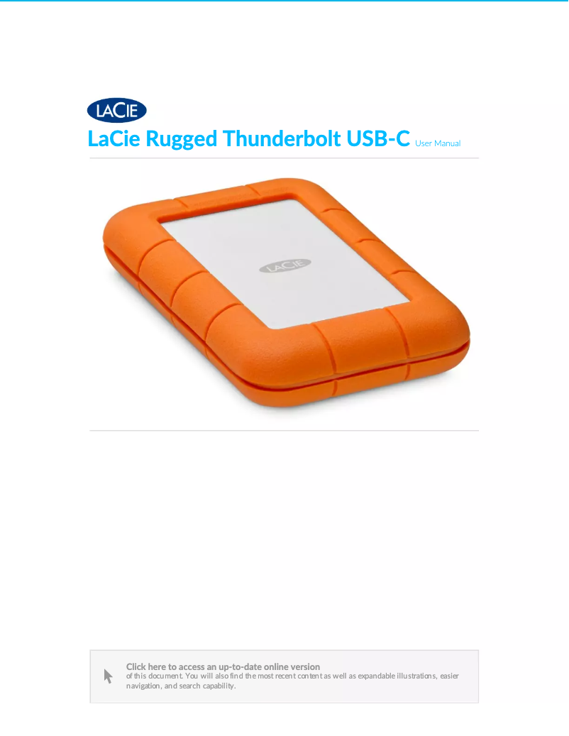 Page n°1 - Manuel utilisateur LaCie Rugged Thunderbolt USB-C