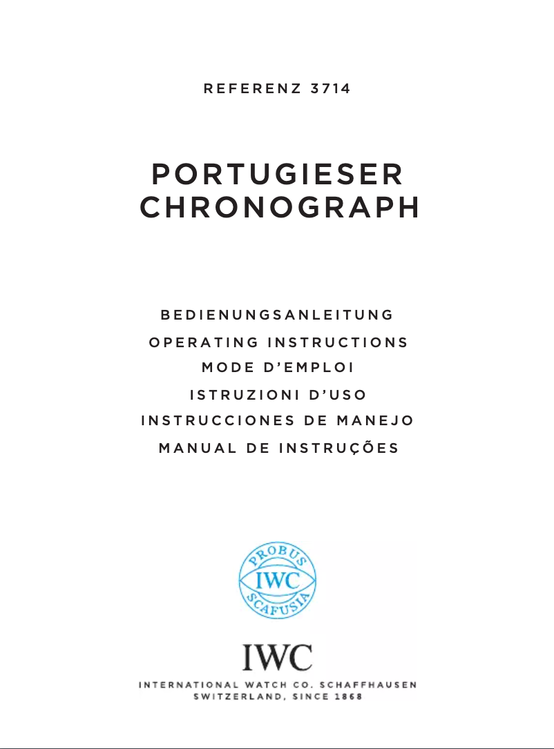 Image de la première page du manuel de l'appareil Portugieser