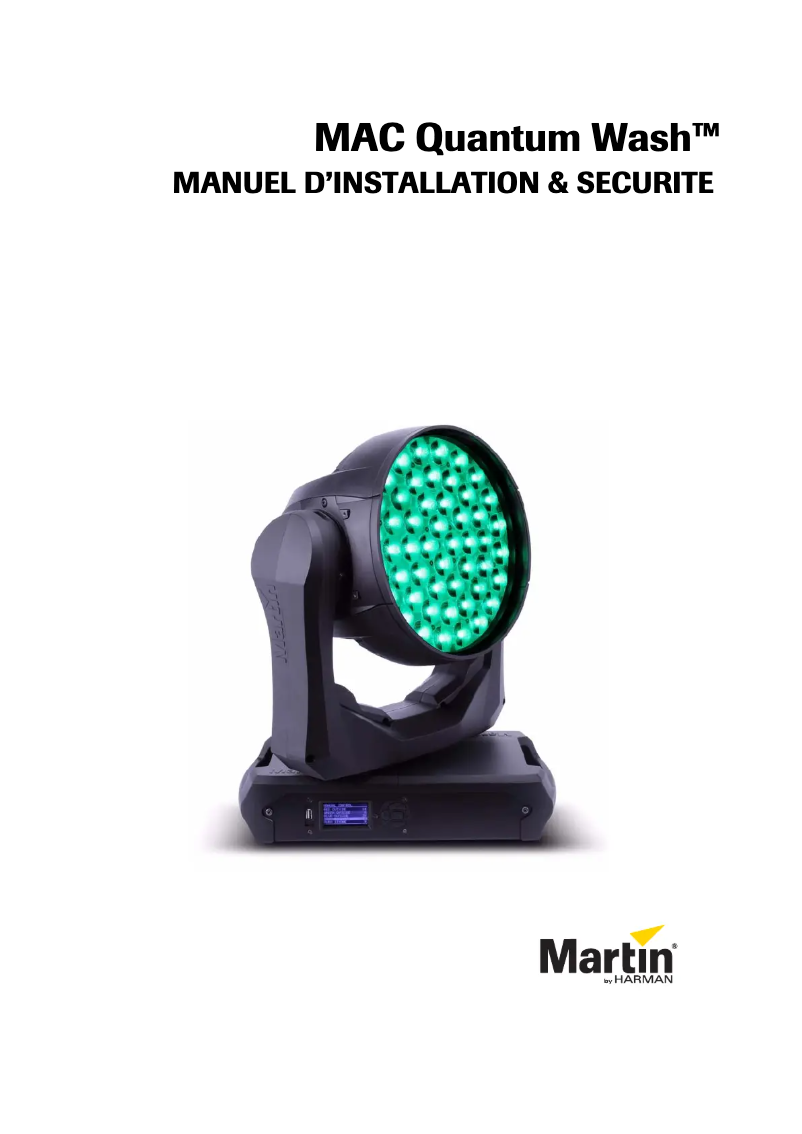 Page n°1 - Guide d'installation Martin MAC Quantum Wash