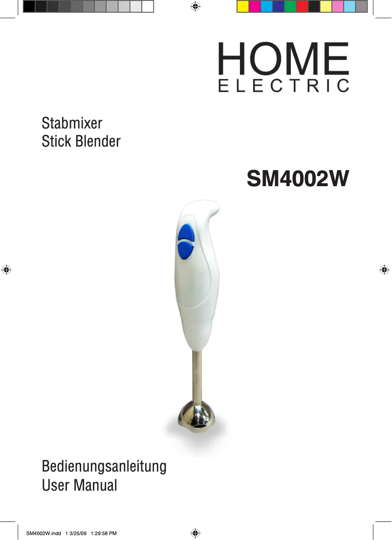 Page 1 de la notice Manuel utilisateur Home Electric SM4002W