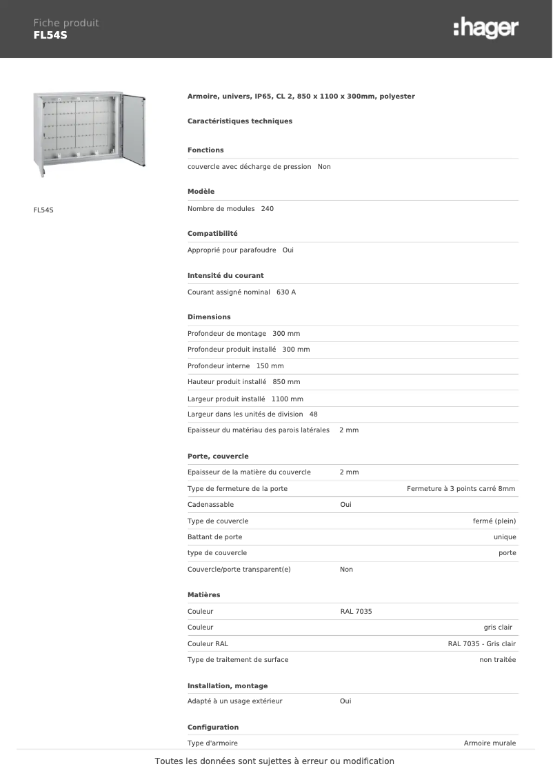Image de la première page du manuel de l'appareil FL54S