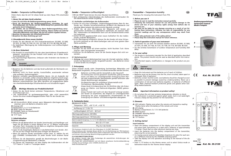 Imagen de la primera página del manual del dispositivo 30.3126