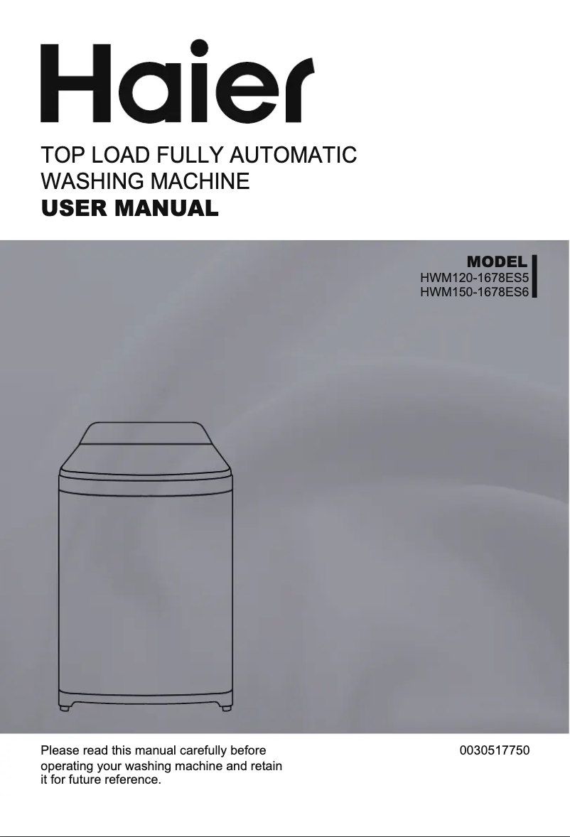 Page 1 de la notice Manuel utilisateur Haier HWM150-1678ES6