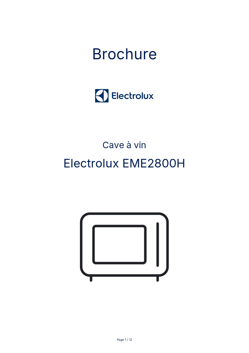 Image de la première page du manuel de l'appareil EME2800H