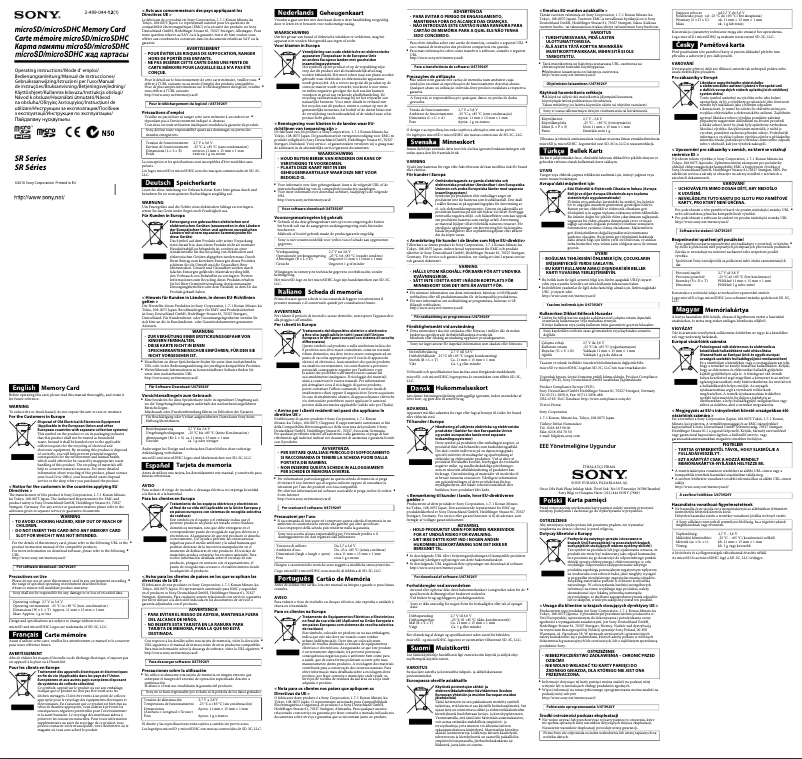 Page 1 de la notice Manuel utilisateur Sony SR-16N4