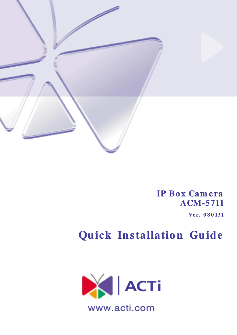 Page 1 de la notice Mode d'emploi ACTi ACM-5711