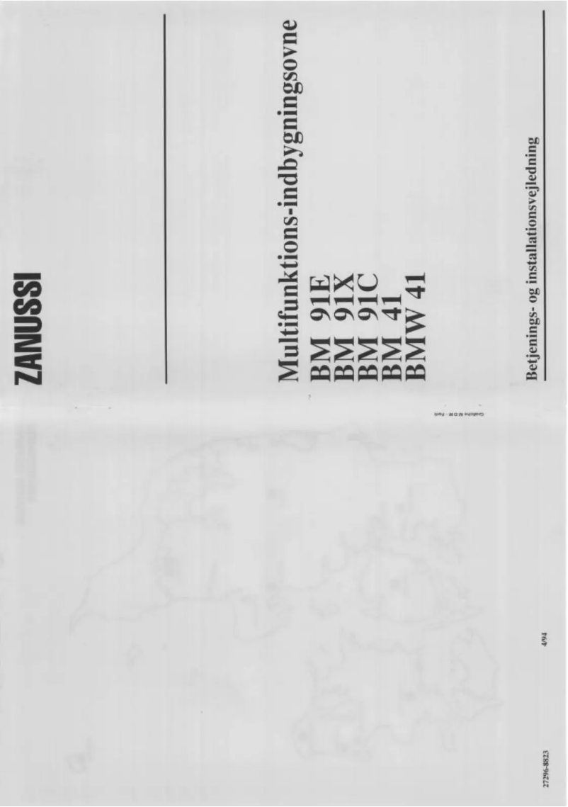 Page 1 de la notice Manuel utilisateur Zanussi BM 91 X