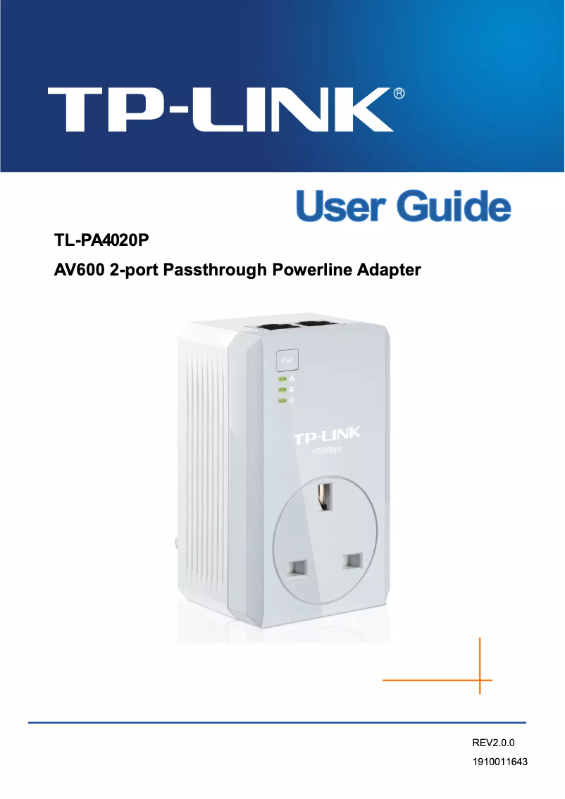 Page n°1 - Guide d'installation TP-Link TL-PA4020P KIT