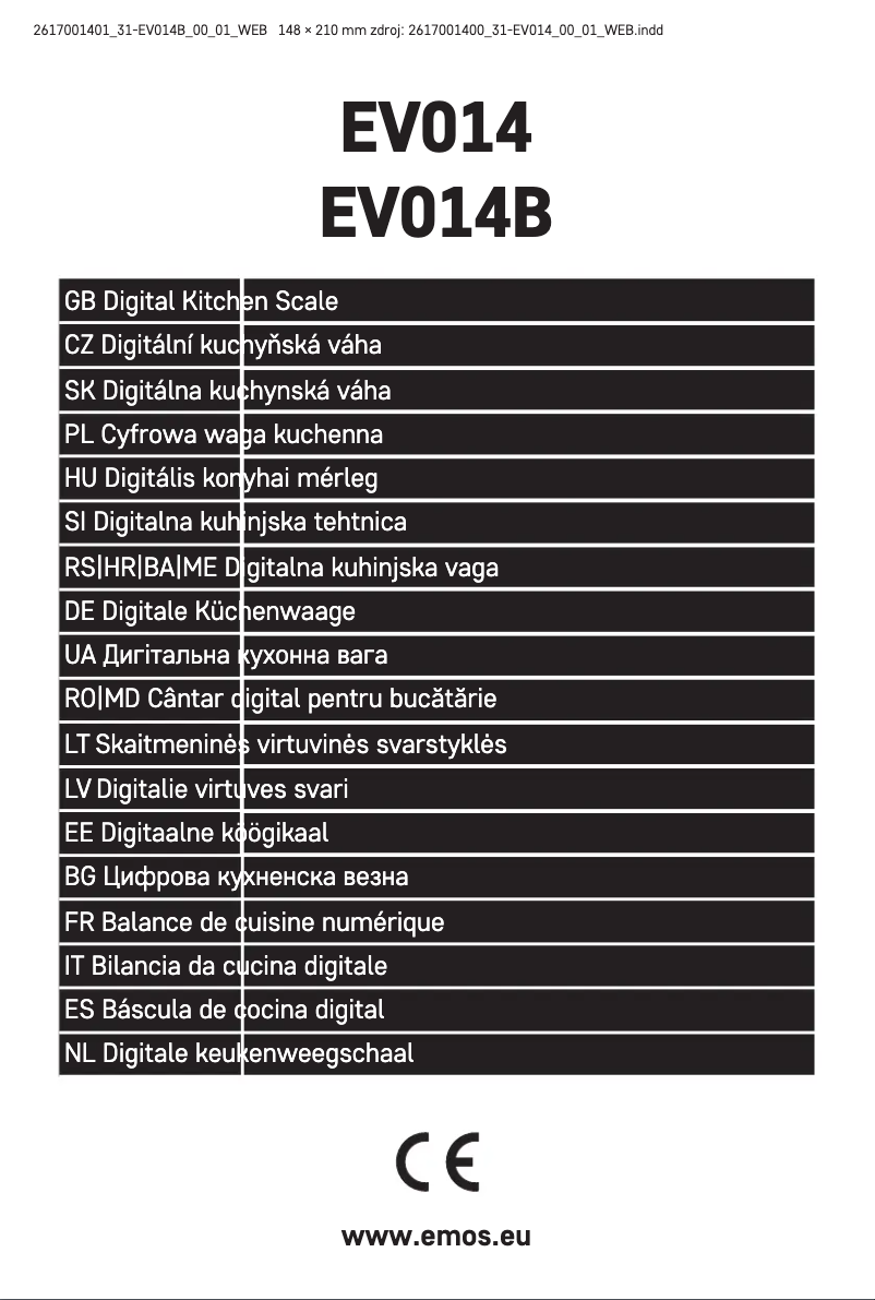 Page 1 de la notice Manuel utilisateur Emos EV014B