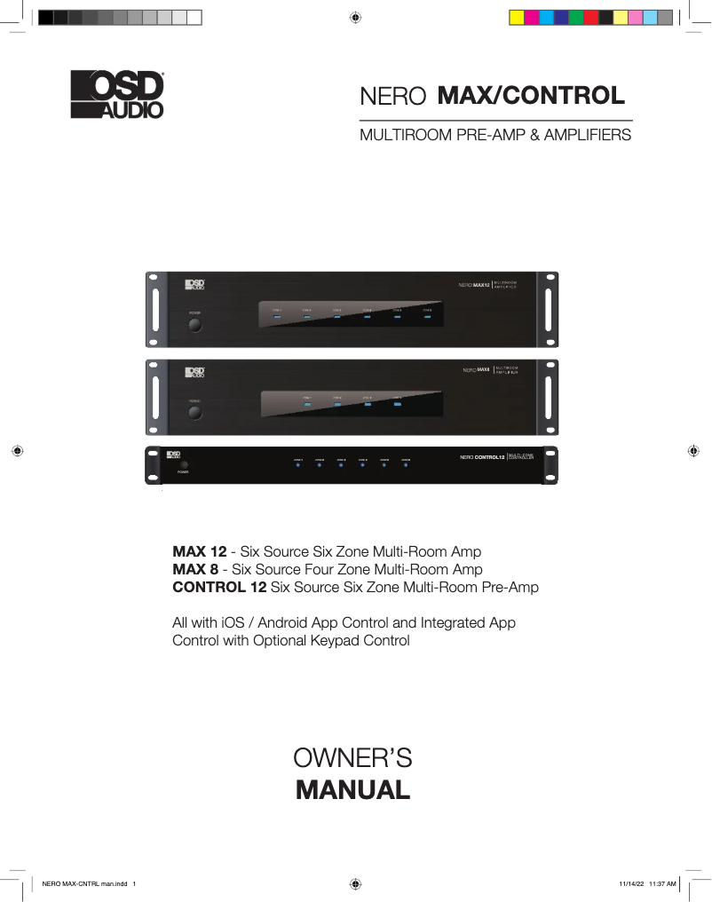Page n°1 - Manuel utilisateur OSD Audio NERO-CONTROL12