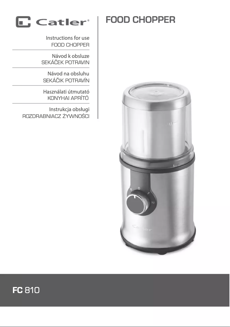 Page n°1 - Manuel utilisateur Catler FC 810
