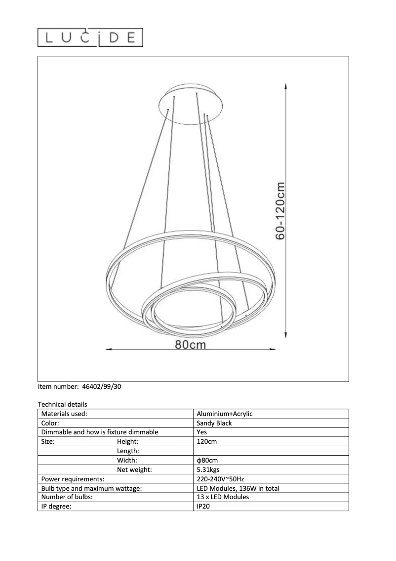 Page 1 de la notice Manuel utilisateur Lucide Triniti
