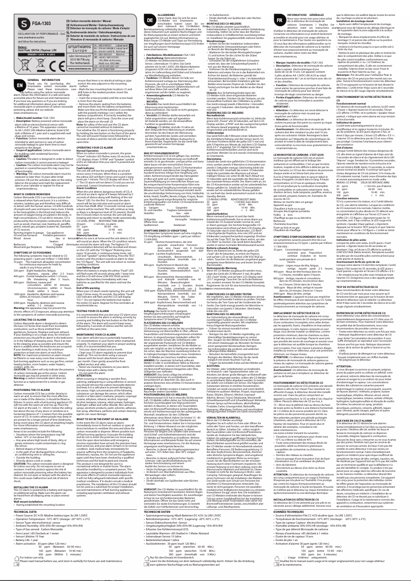 Image de la première page du manuel de l'appareil FGA-1303