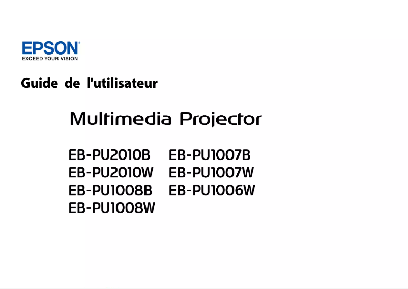 Page n°1 - Manuel utilisateur Epson EB-PU1006W