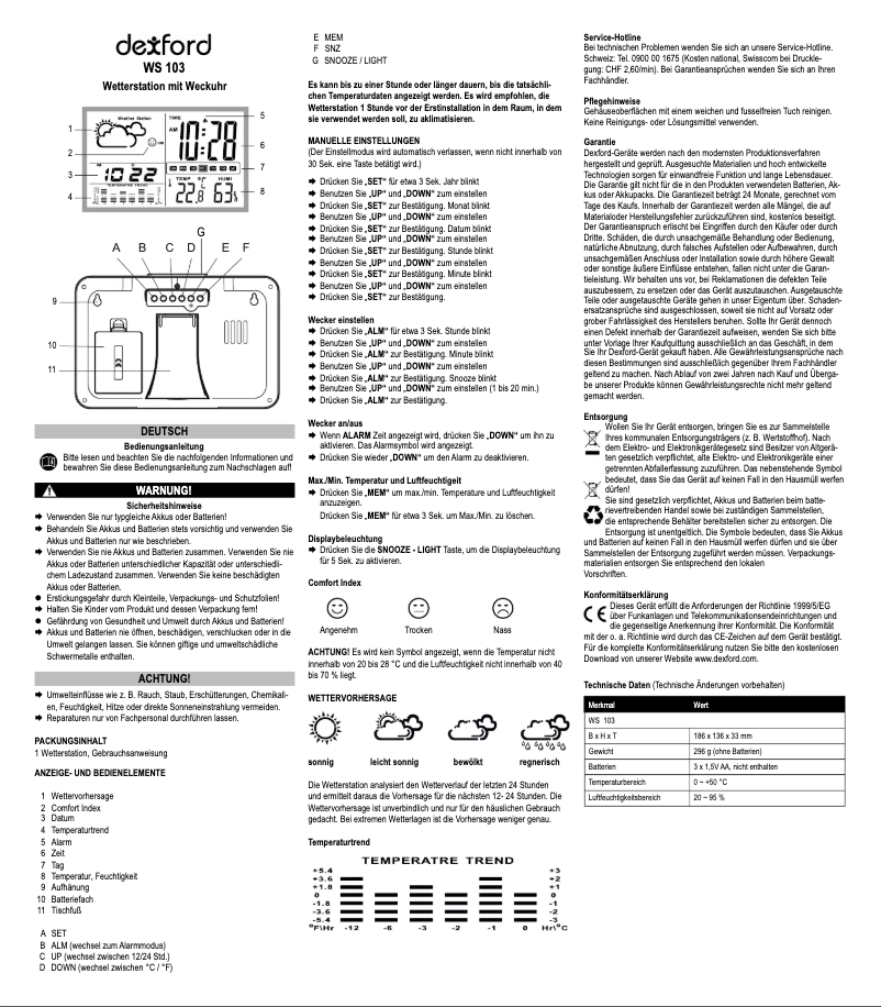 Image de la première page du manuel de l'appareil WS 103