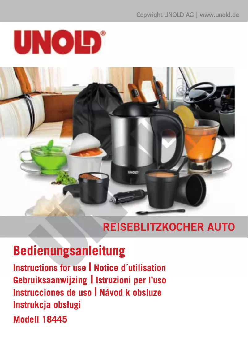 Image de la première page du manuel de l'appareil Auto 18445