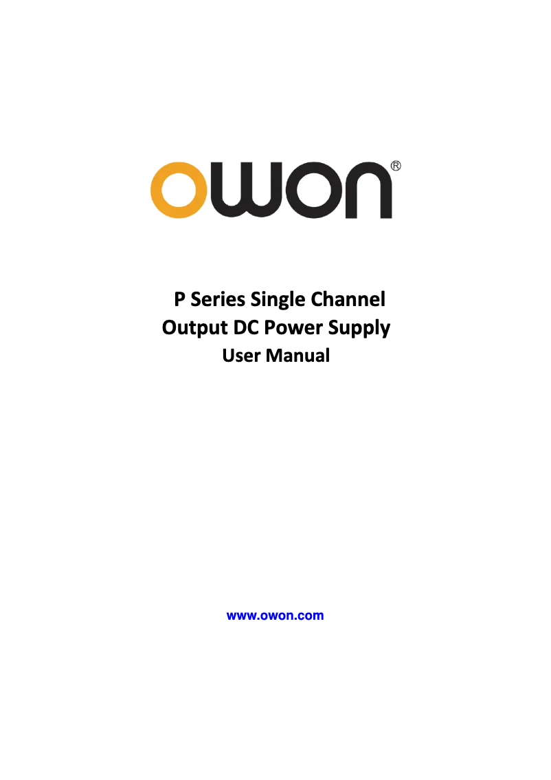 Página 1 del manual Manual de usuario Owon P4000