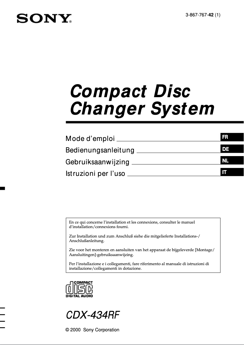 Image de la première page du manuel de l'appareil CDX-434RF