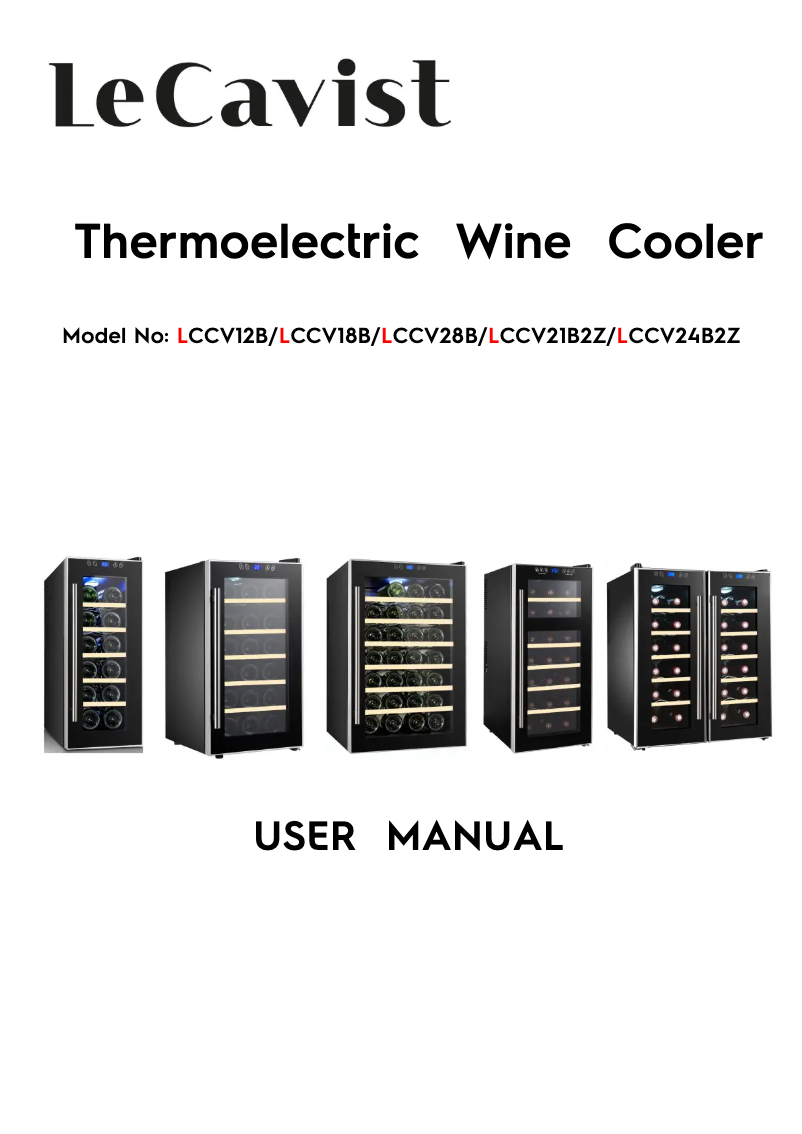 Page 1 de la notice Manuel utilisateur LeCavist LCCV12B