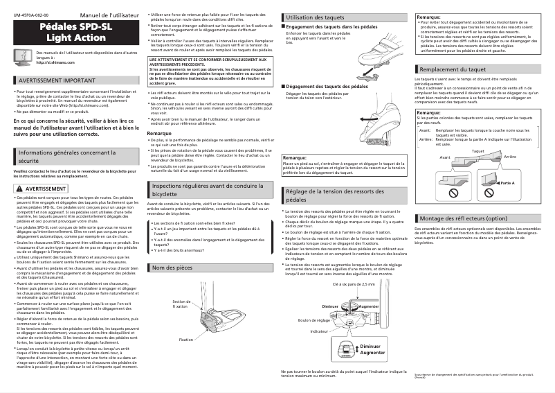 Página 1 del manual Manual de usuario Shimano PD-R540-LA