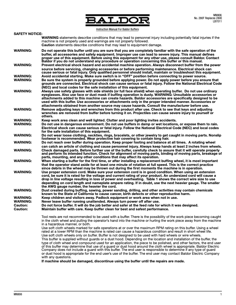 Page n°1 - Manuel utilisateur ABB 7B409B