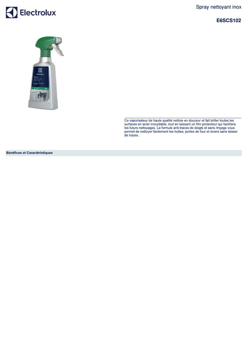 Page 1 de la notice Manuel utilisateur Electrolux E6SCS102