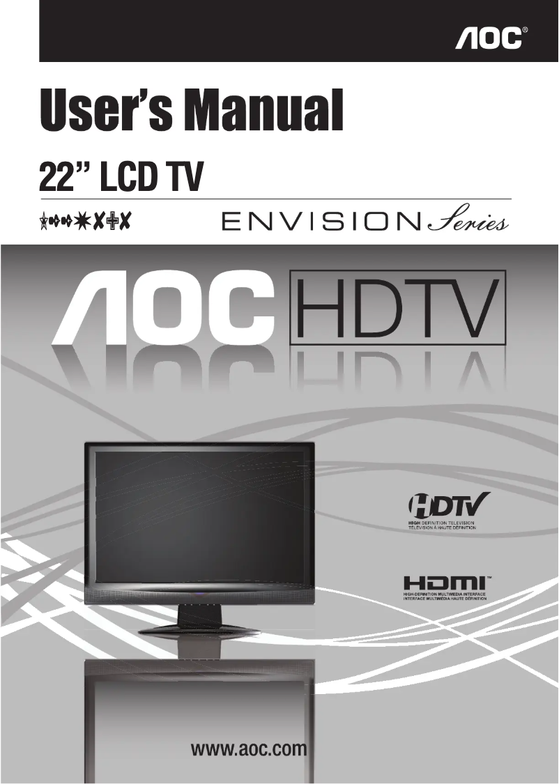 Page n°1 - Manuel utilisateur AOC L22W898
