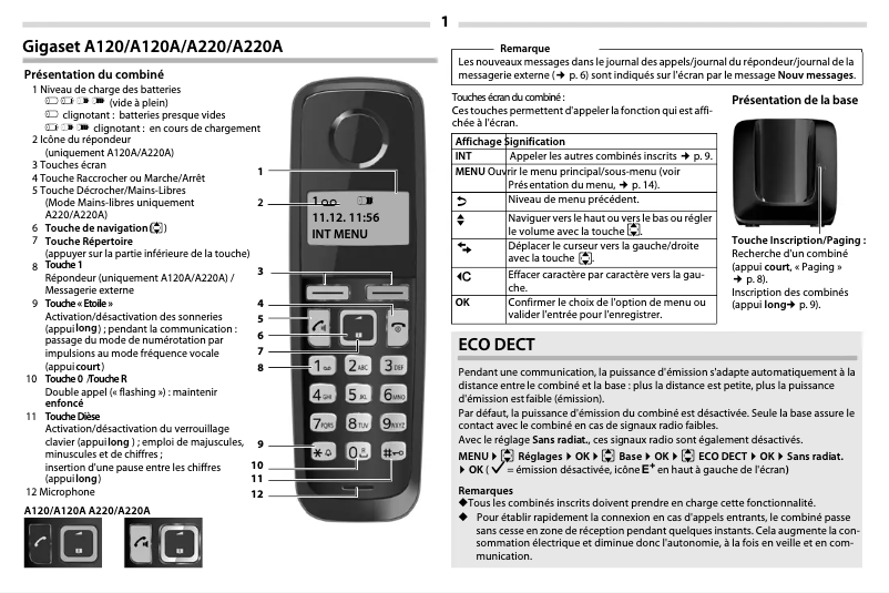 Page n°1 - Manuel utilisateur Gigaset A220