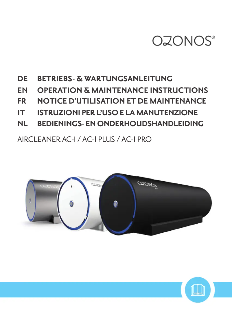 Page n°1 - Manuel utilisateur OZONOS AC-1