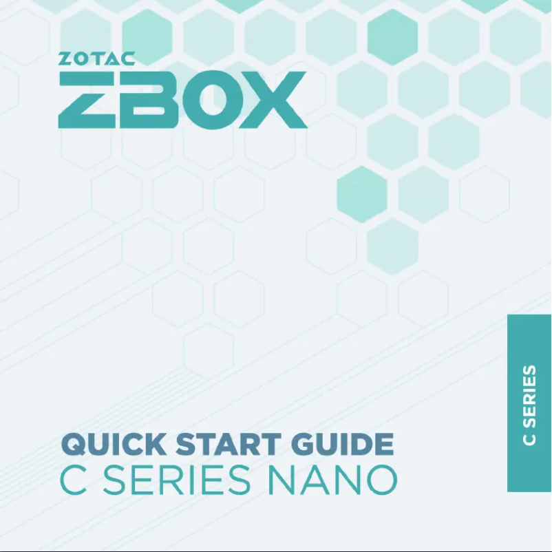 Image de la première page du manuel de l'appareil ZBOX CI645 nano
