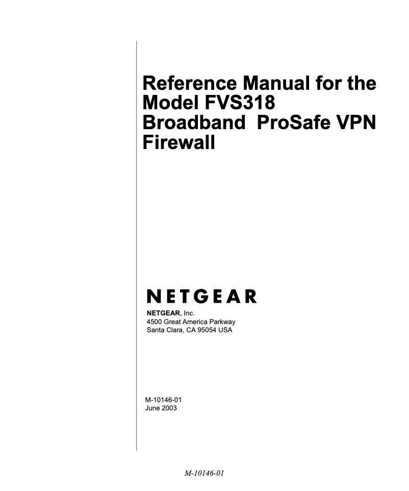Page n°1 - Manuel utilisateur Netgear FVS318