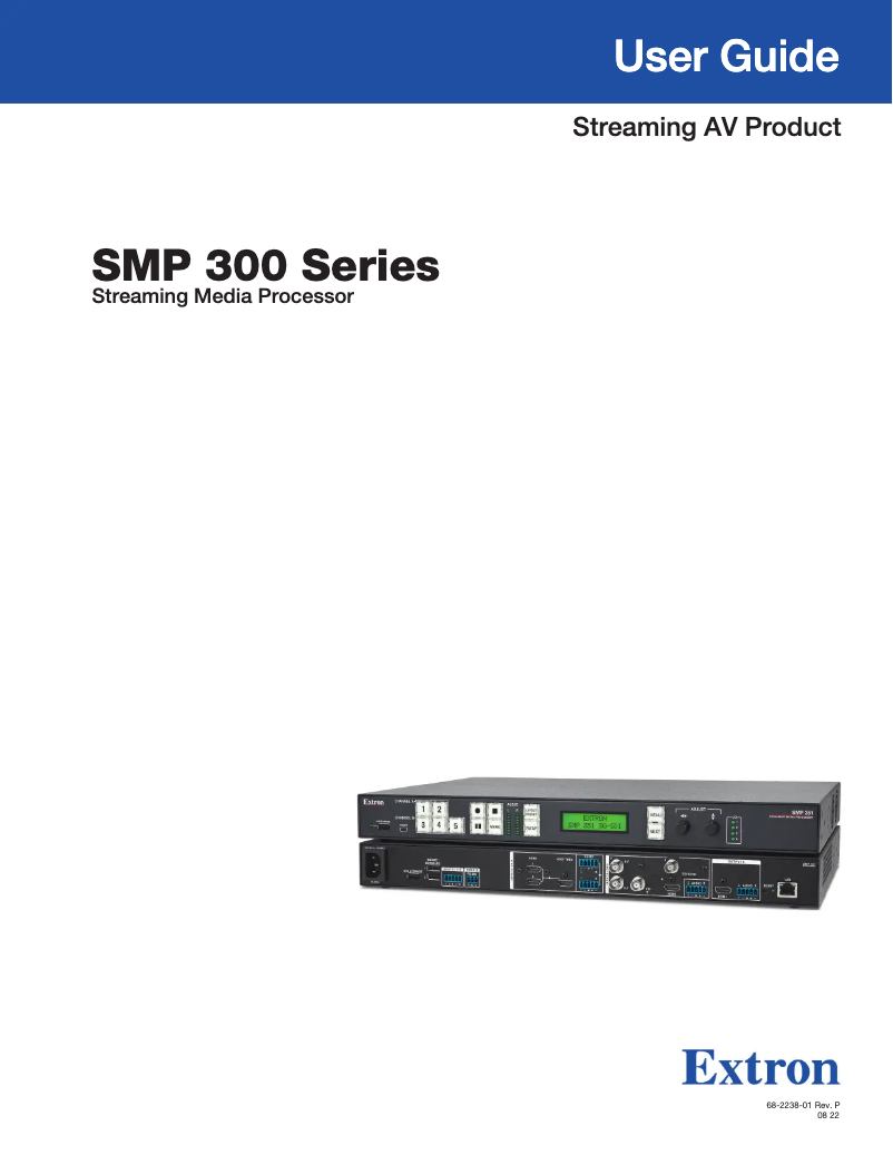 Page n°1 - Manuel utilisateur Extron SMP 351