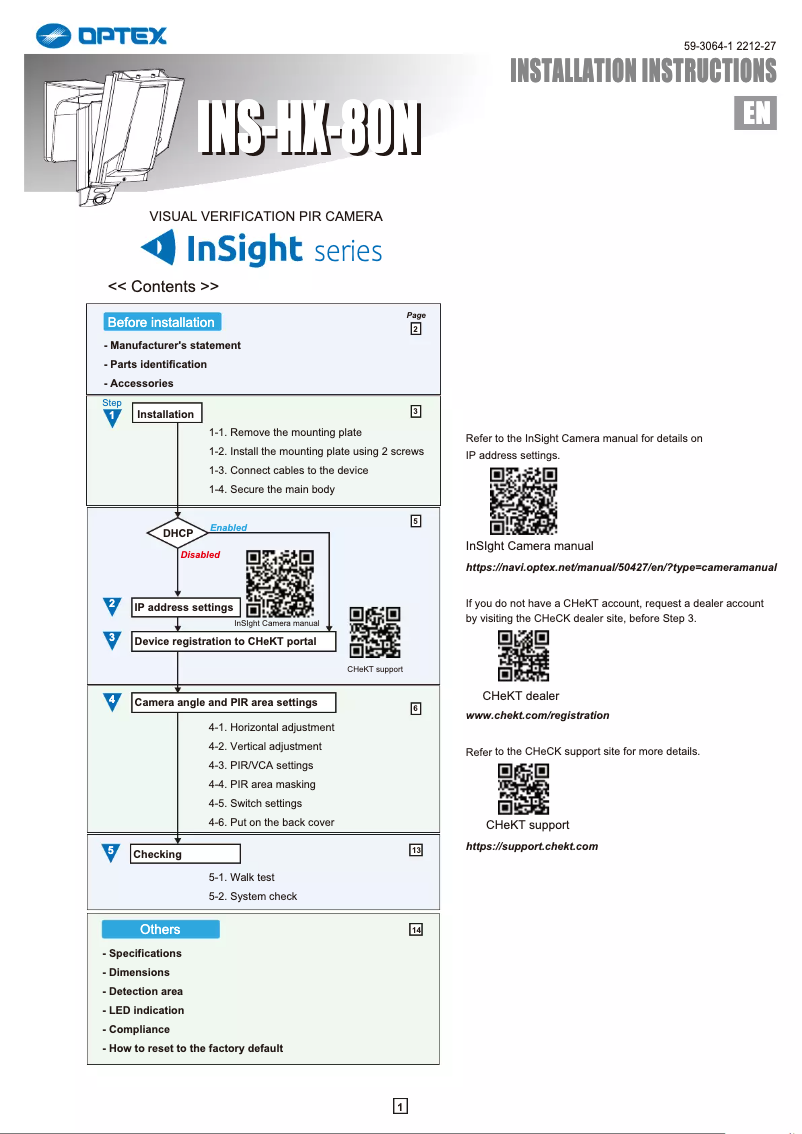 Image de la première page du manuel de l'appareil InSight INS-HX-80N