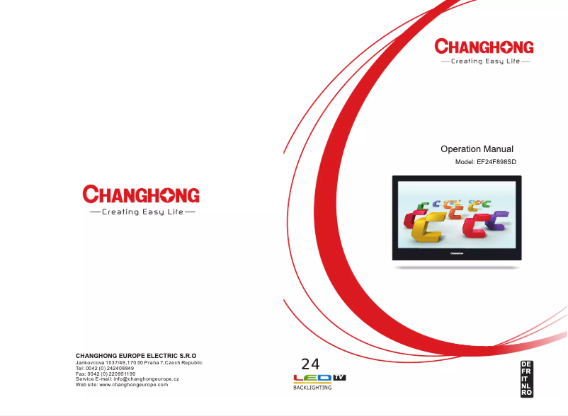 Page 1 de la notice Manuel utilisateur Changhong EF24F898SD