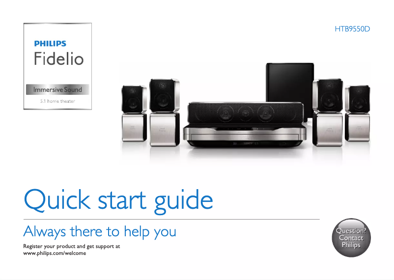 Image de la première page du manuel de l'appareil Fidelio Immersive Sound HTB9550D