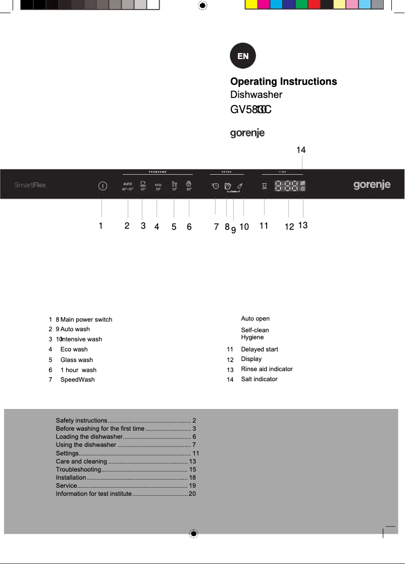 Page n°1 - Manuel utilisateur Gorenje GV583C10