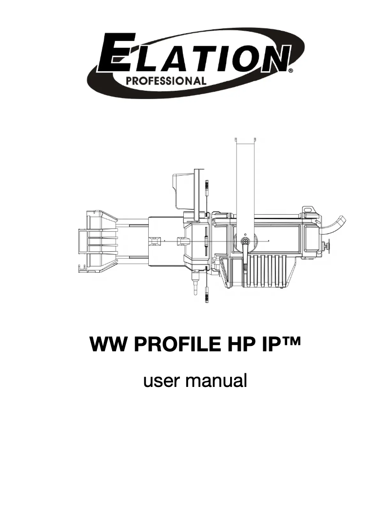 Page n°1 - Manuel utilisateur Elation WW Profile HP IP